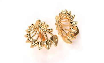 schönen, Goldenen Blatt-Ohrringe Schmuck Silber gold Blatt bedruckbar ist Platin cad Luxus Mode Ohrring Natur Mode-Schönheit Ohrringe 3d print model - Mito3D