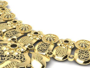 schöne goldene Halskette set ready drucken Schmuck gold bedruckbar ist Gießmasse plain Medaillon Halsketten 3d print model - Mito3D