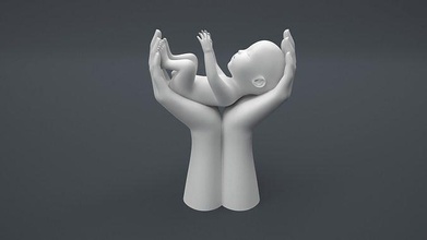 lindo mão segurando bebê fofa criança Garoto brinquedo jogos brinquedos 3d print model - Mito3D