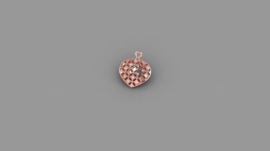 bella a forma di cuore ciondolo diamanti gioielli stampabile diamante oro stl ciondoli 3d print model - Mito3D