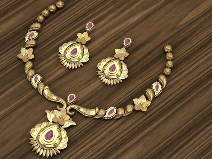 wunderschönen indisch wohingegen einstellen Gold Silber Schmuck wertvoll Metall Halskette leuchtenden Dekoration Juwel Stein Diamant Ring Medaillon Anhänger Anhängerset Deckelset Halsketten 3d print model - Mito3D