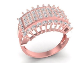 beautiful lady diamond ring 3169 jewelry fashion accessories gold woman women design rings 3d print model - Mito3D