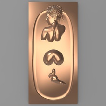 beautiful lady takes a bath bas relief sexy girl nude woman beauty belle panel sculpture cnc carving mold printable high poly obj stl art sculptures 3d print model - Mito3D