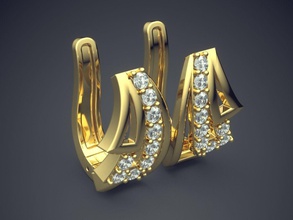 belos brincos de luxo jóias ouro jóia casamento o engajamento diamante brilhantes cad gem platina printable prata detalhe design 3d print model - Mito3D
