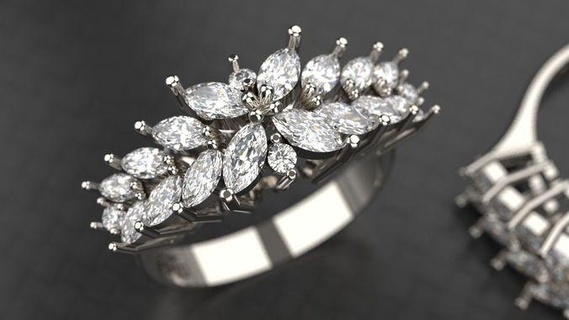 hermoso marquesa anillo plata oro impresión brillante Diamante diamante Esmeralda compromiso joya piedra preciosa joyería platino anillos zafiro solitario topacio Boda imprimible Moda 3d print model - Mito3D