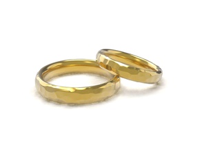 la belle nature de mariage confort anneaux les or d'argent le platine livre sterling métal métalliques pierre imprimable bijoux joyau grand élégant texture 3d print model - Mito3D