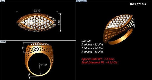 beautiful pack rings gold silver printable diamond ring jewel jewellery wedding gem sterling fashion platinum beauty prototyping finger jewelry 3d print model - Mito3D
