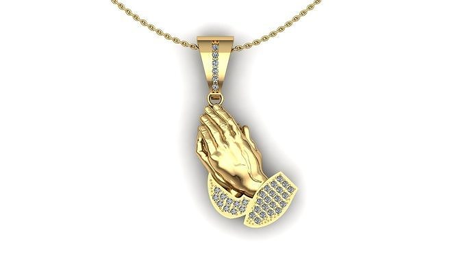 lindo pingente fé anel judeu joalheria ouro prata pingentes imprimível diamante jóia jóias colar esterlina argolas 3D print model - Mito3D