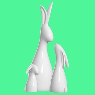 hermoso Conejo decoración 3d impresión 3dprint escultura figura estatua conejito gracioso lindo blanco hogareña 3dart Arte esculturas imprimible 3d print model - Mito3D