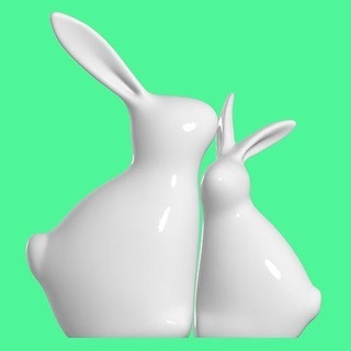 bellissimo coniglio decorazione 3d stampa 3dprint scultura figura render statua coniglietto divertente carina bianca decorazioni per casa 3dart arte sculture stampabile 3d print model - Mito3D