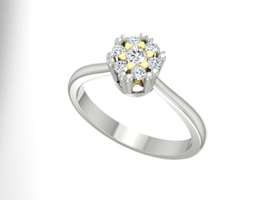 beautiful ring setting invisible platinum jewelry precious luxury gem engagement diamond brilliant jewel rings 3d print model - Mito3D