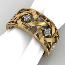 lindo anel jóias ouro vintage diamantes anéis 3d print model - Mito3D