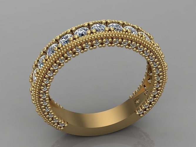 beautiful ring jewelry gold printable diamond jewellery gem wedding fashion platinum brilliant engagement earring apparel bracelet rings 3D print model - Mito3D