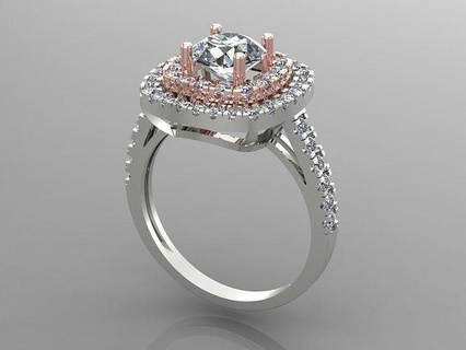 bellissimo squillare gioielleria oro diamante nozze moda bianca sterlina brillante anelli 3d print model - Mito3D