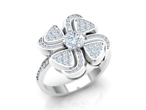 lindo anel joalheria platina prata diamante gema ouro brilhante esterlina moda beleza safira diamantado pulseira argolas 3d print model - Mito3D