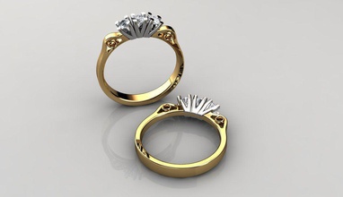 hermoso anillo de hermosas chicas la joyería oro plata el diamante gem joya compromiso boda blanco 14k 18k los anillos 3d print model - Mito3D