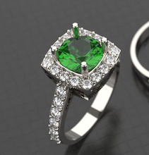 hermoso anillo cojín la joyería de oro blanco imprimible moda diamante plata impresión 3d joya boda compromiso piedras preciosas brillante vintag engagem el los anillos 3d print model - Mito3D