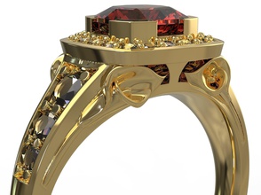 beautiful ring flower jewelry jewellery jewelri rings rin gold silver diamond jewel gem brilliant 3dprinting 3d printing perfect modern zbrush fashion 3d print model - Mito3D