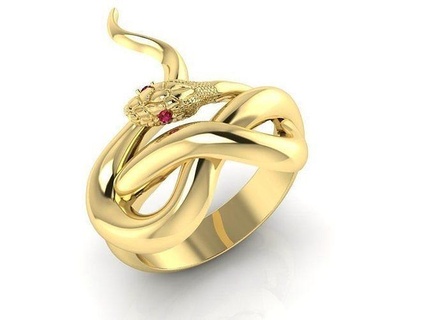 beautiful ring snake printable diamond jewelry rings gems brillant exclusive fashion gold cad cnc jewellery female women stl obj high polygonal 3d print model - Mito3D