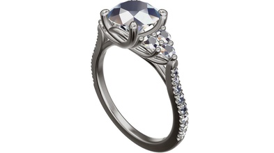 beautiful ring jewelry platinum luxury precious gold printable diamond rings 3d print model - Mito3D
