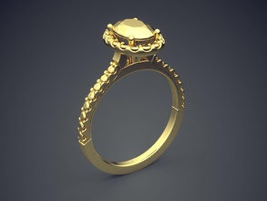 beautiful simple detailed ring diamonds jewelry gold jewel jewellery rings wedding engagement diamond brilliant cad gem platinum printable silver detail design 3d print model - Mito3D