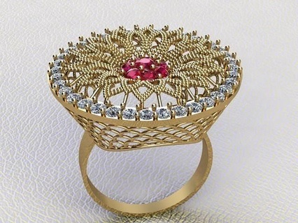 hermoso Roca anillo oro joyería joya plata imprimible diamante Boda libra esterlina Moda platino blanco belleza prototipos anillos 3d print model - Mito3D