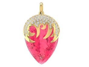 beautiful strawberry pendant 1871 jewelry fashion accessories gold diamond man men woman women unisex design fengshui pendants 3d print model - Mito3D