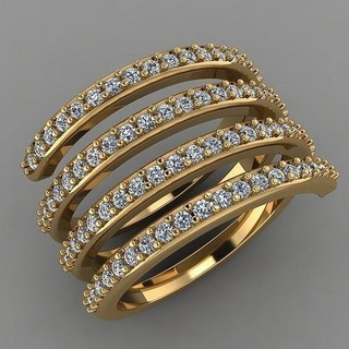 lindo diamante anel Casamento jóias mulheres joalheria argolas ouro imprimível prata noivado jóia gema platina 3d print model - Mito3D