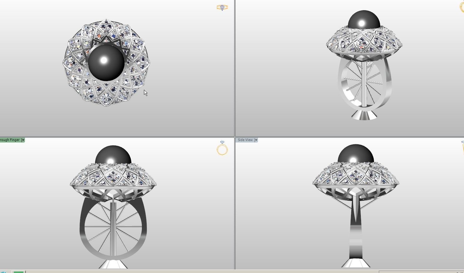 lindamente em forma de anel pérola jóias 3dfile 3djewelry diamante capina especial modelo encantador ouro branco platina novo a proposta anéis 3D print model - Mito3D