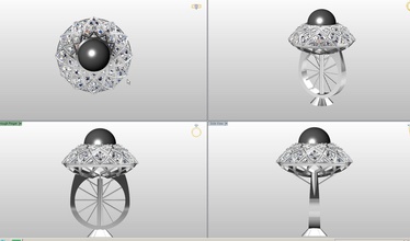 magnifiquement en forme de bague perle l'anneau pearl bijoux 3dfile 3djewelry le diamant désherbage anneau spécial charmant modèle l'or blanc platine nouvelles la proposition les anneaux 3d print model - Mito3D