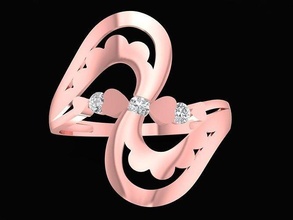 belleza asiático diamante dama anillo 3198 diseño joyería joya Moda accesorios oro mujer anillos 3d print model - Mito3D