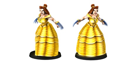 beauty beast beayty creature belle disney fairy tale fantasy football blood bowl miniature dungeon dragons fun presupported nvidia games toys board 3d print model - Mito3D