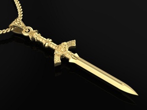lindo pingente espada joalheria homens senhores presente jóias stl cafajeste ouro prata colares imprimível obj 3ds impressão exclusivo pingentes 3d print model - Mito3D
