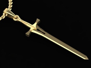 lindo pingente espada joalheria homens senhores presente jóias stl cafajeste ouro prata colares imprimível obj épico Guerreiro impressão exclusivo pingentes 3d print model - Mito3D