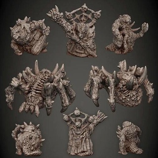 kunduz büyücüsü Ayarlamak support free minyatür minis rpg masaüstü canavar örümcek büyücü zombi ölümsüz Sanat heykeller 3d print model - Mito3D