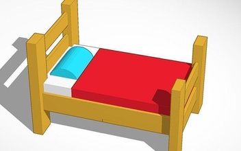 cama madera dormitorio colchón almohada dormir camas manta desafío niños casa mueble edredón confortable doble 3d print model - Mito3D