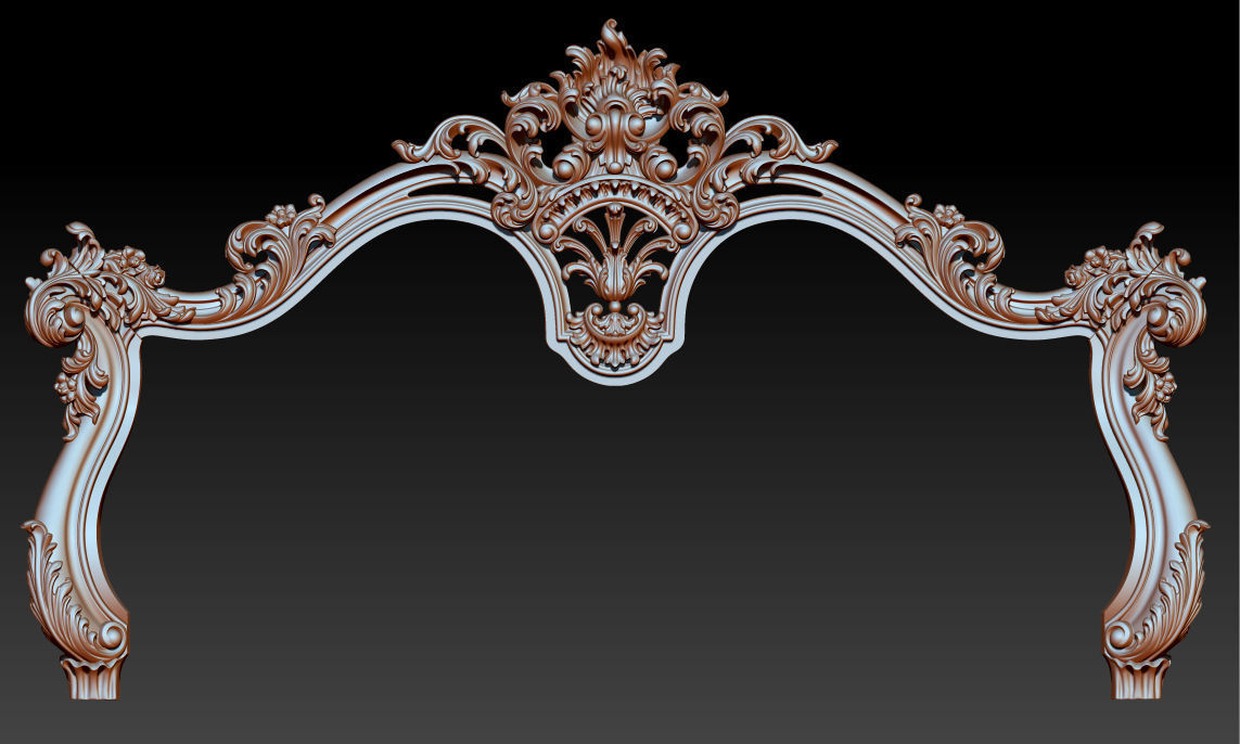 bed 3d relief models stl files cnc router model jdp furniture machines baroque carved machine frame wood reliefs routers ornament house 3D print model - Mito3D