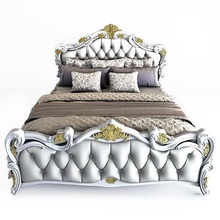 bed classic 10 bedroom furniture luxury gold decoration vintage ornate retro design family antique style pillow wealth rest sleep wood elegant house 3d print model - Mito3D