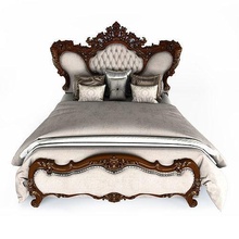 bed classic 8 bedroom furniture luxury gold decoration vintage ornate retro antique family victorian pillow design wood headboard comfort silver house 3d print model - Mito3D