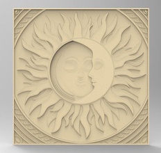 yatak başı sun n moon ev odası 3d cnc mobilya güneş ay ahşap panel dekorasyon iç dekoratif fantezi 3d print model - Mito3D