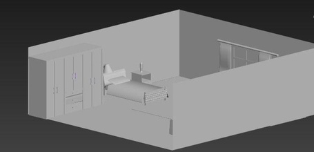bedroom room bed in it home furniture wardrobe residential space house 3d print model - Mito3D