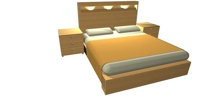 madeira mobília interior conforto luxo quartos dormir casa 3D print model - Mito3D