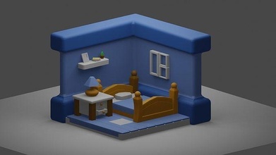 Camera letto grave tavolo lampada parete struttura architettonico decorazione Giochi giocattoli 3d print model - Mito3D