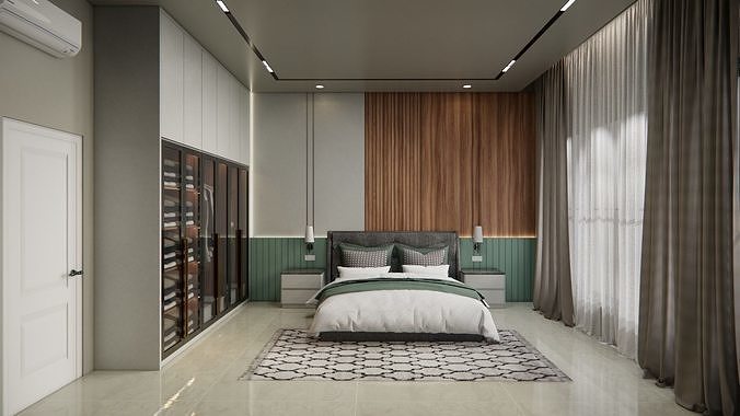 dormitorio conjunto mueble interior habitación diseño casa arquitectónico 3D print model - Mito3D
