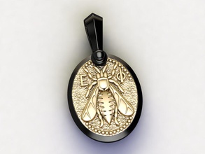 bee amulet jewel gold coin ancient david yurman pendant relief silver printable jewellry jewellery men man jewelry pendants 3d print model - Mito3D