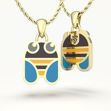 bee cloisonne enamel pendant or earrings necklace charm studearring funny luxury gold bracelet medallion craft small modern original unisex wasp hornet insect skapricorn jewelry pendants 3d print model - Mito3D