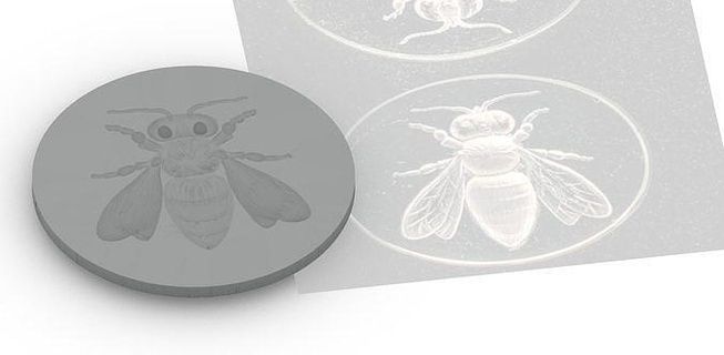 abeille gravure conception intaglio gemme sculptée animal sculpté bijoux artcam jdpaint zbrush art sculptures 3d print model - Mito3D