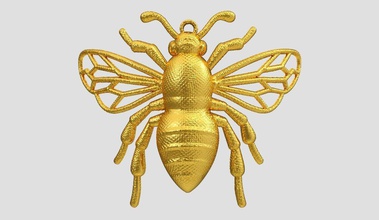 abeja collar miel lindo insecto volar amarillo abejas dibujos animados contento animal naturaleza panal mariposa trastabillar colmena flores joyería joya collares 3d print model - Mito3D