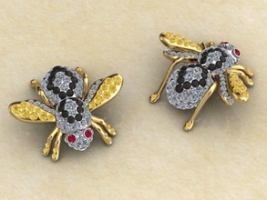 abeille paver breloques pendentif menottes bijoux Collier bracelet charmant gemme argent mode or saphir rubis sterling bijou animal pendentifs 3d print model - Mito3D