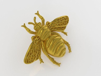 bee pendant gold bee insect jewelry decoration silver animals honey bee animal fly nature honey honeybee sculpture pendant ring 3d printing art  3d print model - Mito3D
